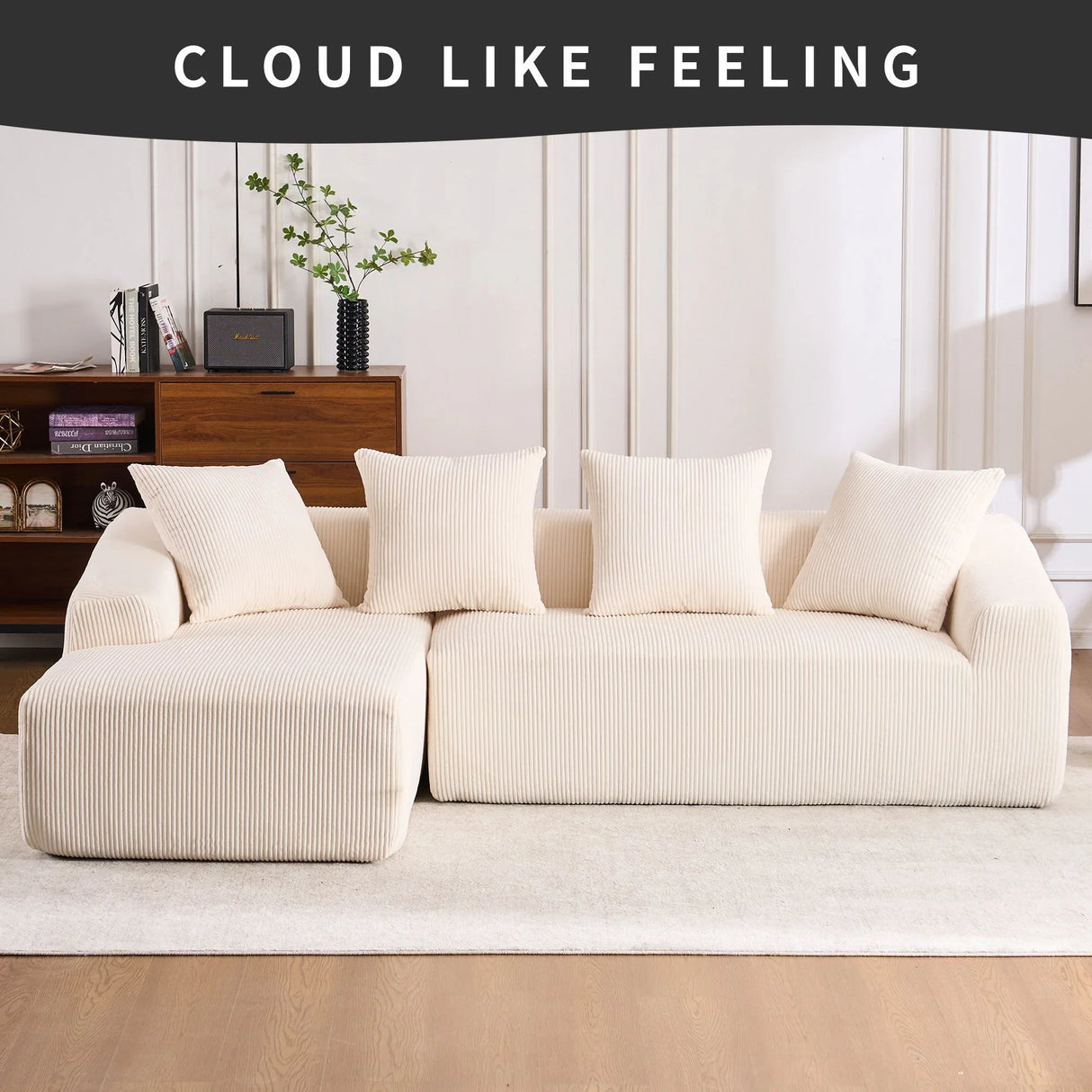 Combined 3 Seater Sofa With 4 Pillows - Furniture Home Direct