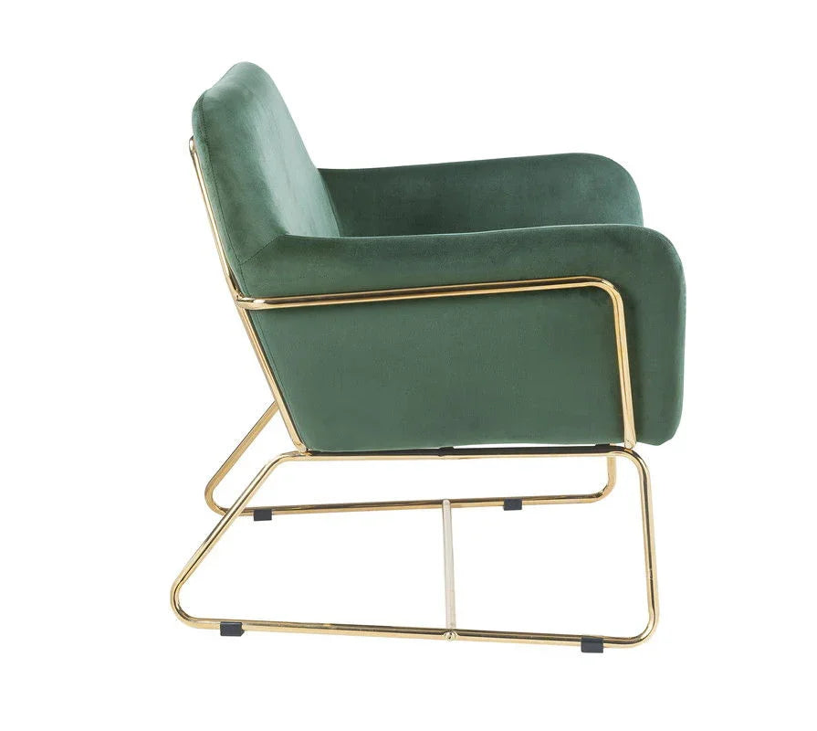 Keira - Velvet Accent Chair With Metal Base - Furniture Home Direct