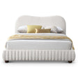 Norme - Queen Size Upholstered Low Profile Platform Bed - Cream - Furniture Home Direct