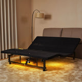 Adjustable Bed Base Frame Queen With Head And Foot Incline Wireless Remote - Antique Black - Furniture Home Direct
