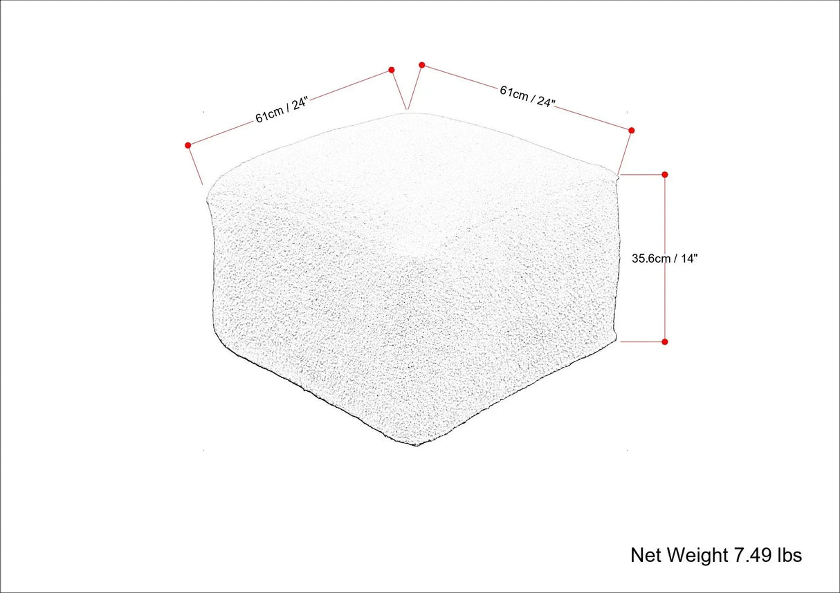 Chantal - Square Pouf - Ivory - Furniture Home Direct