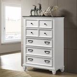 Bedroom Set King Bed Wood Dresser Antique White Gray - Furniture Home Direct