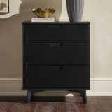 Mid Century Modern 3 Drawer Dresser - Black - Furniture Home Direct