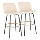 Toriano - Contemporary Fixed Height, Barstool With Swivel & Round Footrest (Set of 2) - Furniture Home Direct