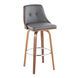 Gianna - Mid Century Modern Fixed Height Barstool With Swivel With Round Footrest (Set of 2) - Furniture Home Direct