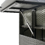 Outdoor Sectional With Side Tables, Tables and Sitting Ottoman- Gray - Furniture Home Direct