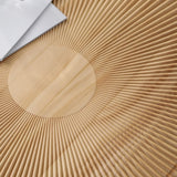 Coffee Table Round Carved Sunburst Top Natural Gold - Furniture Home Direct