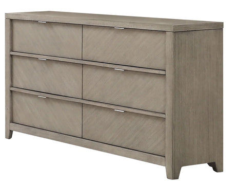 6 Drawer Dresser - Light Gray - Furniture Home Direct