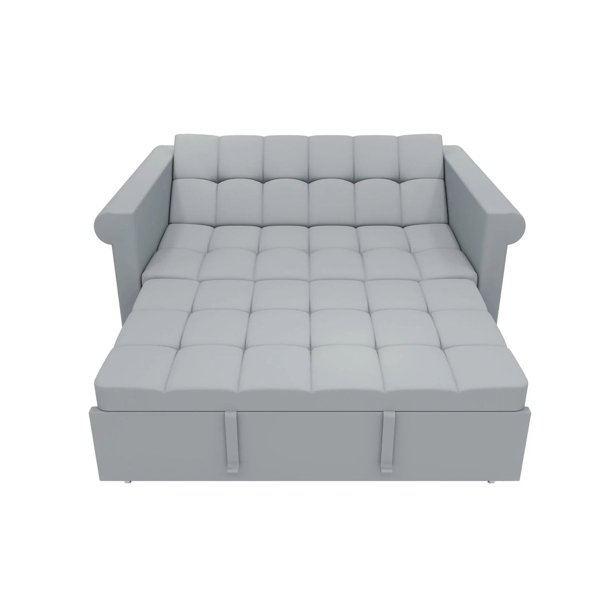 Compact Loveseat With Trundle Sleeper And Storage Pocket - Gray
