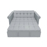 Compact Loveseat With Trundle Sleeper And Storage Pocket - Gray