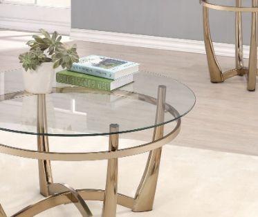 Orlando - Clear Glass Coffee Table - Champagne - Furniture Home Direct