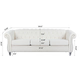 Rolled Arm Chesterfield 3 Seater Sofa - Furniture Home Direct
