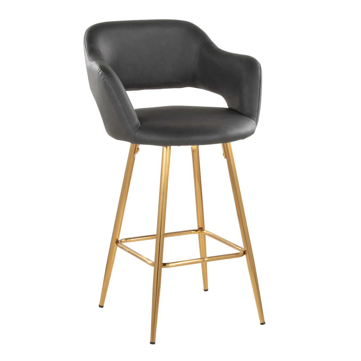 Margarite - Contemporary Fixed Height Counter Stool With Footrest (Set of 2) With Square - Furniture Home Direct