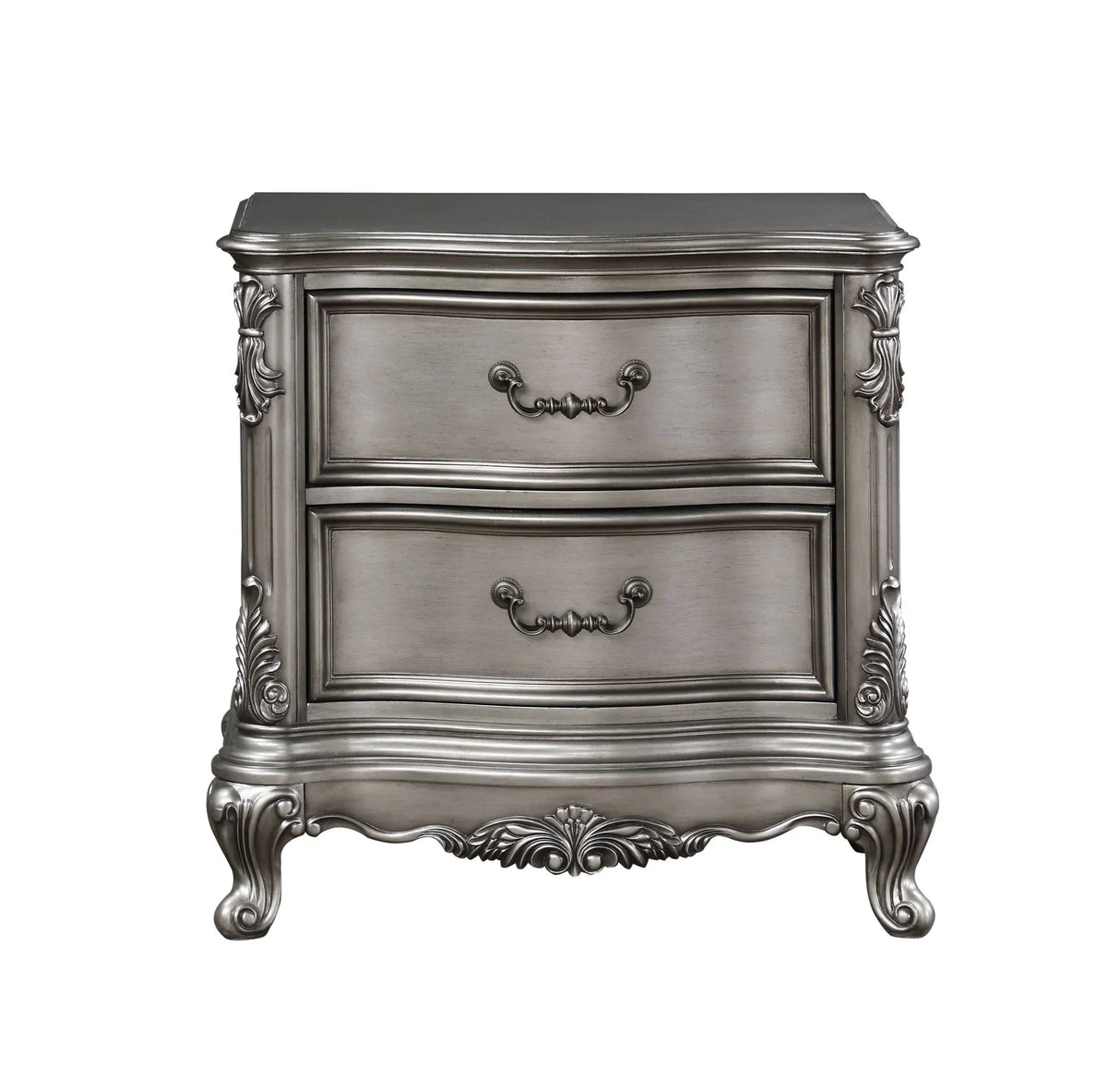 Ariadne - Nightstand - Antique Silver - Furniture Home Direct