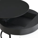 Nesting Coffee Tables Round Lift-Top Modern Black and White - Furniture Home Direct