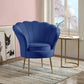 Angelina - Velvet Scalloped Back Barrel Accent Chair With Metal Legs - Furniture Home Direct