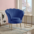 Angelina - Velvet Scalloped Back Barrel Accent Chair With Metal Legs - Furniture Home Direct