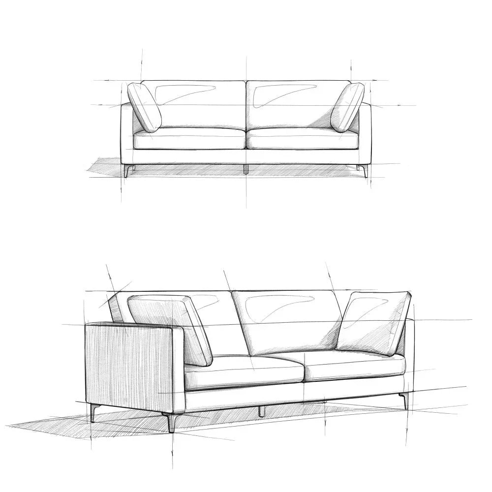 Ava - Mid Century Sofa, Upholstered - Furniture Home Direct