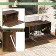 TV Stand Mid Century Modern Cat House Console Walnut - Furniture Home Direct