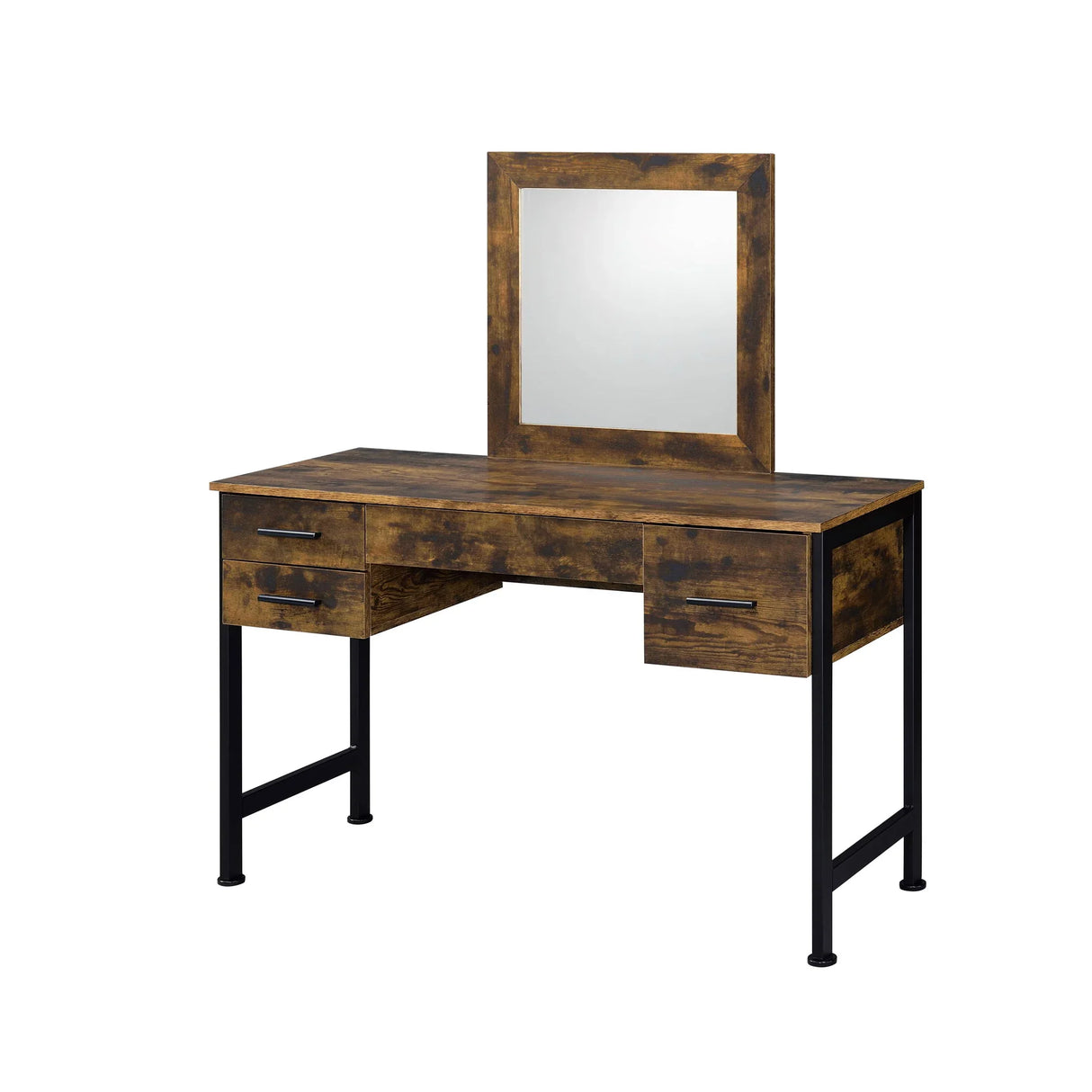 Juvanth - Rustic Vanity Desk Mirror - Oak - Furniture Home Direct