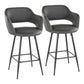 Margarite - Contemporary Fixed Height Counter Stool With Square Footrest (Set of 2) - Furniture Home Direct