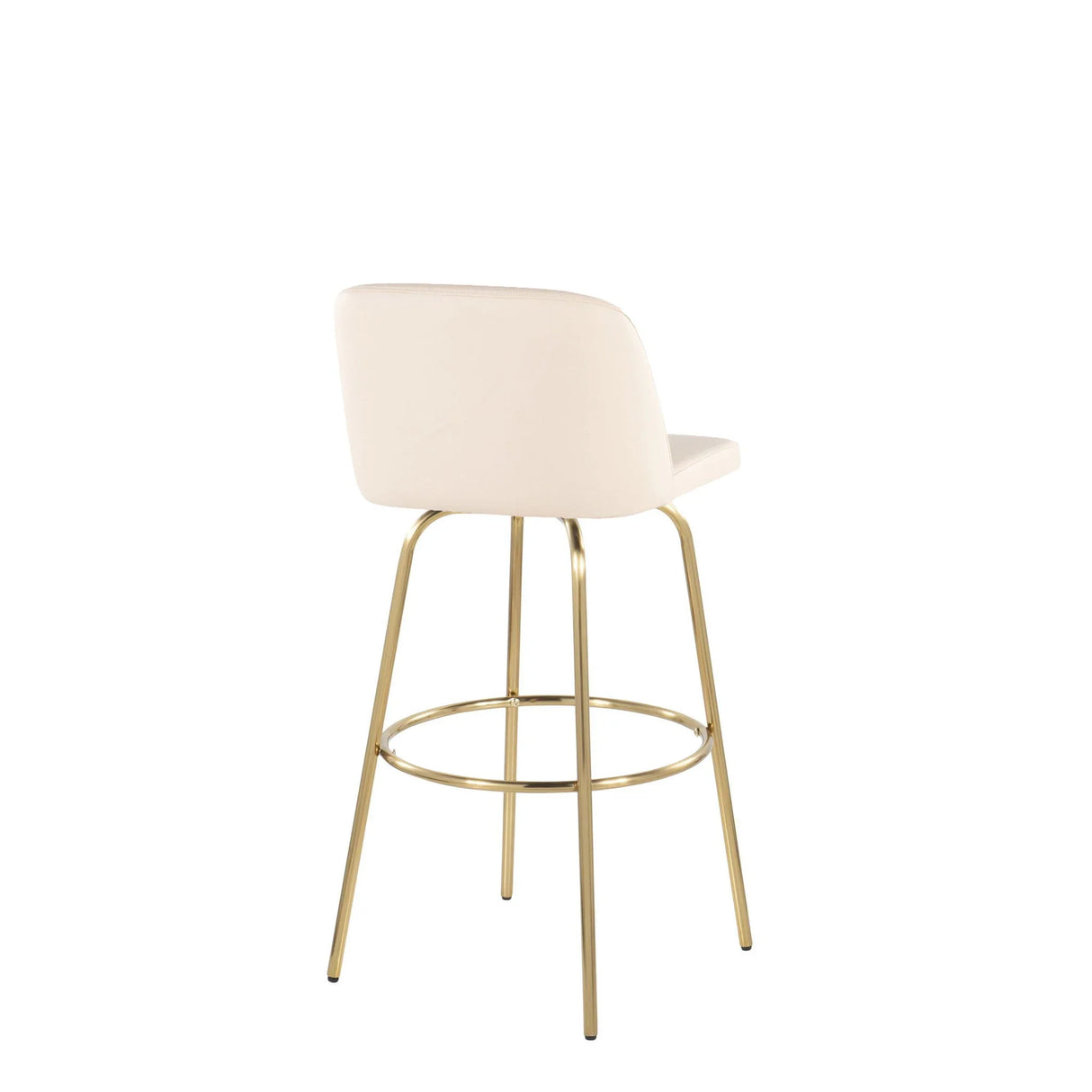 Toriano - Contemporary Fixed Height Barstool With Swivel And Round Footrest (Set of 2) - Furniture Home Direct