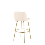 Toriano - Contemporary Fixed Height Barstool With Swivel And Round Footrest (Set of 2) - Furniture Home Direct