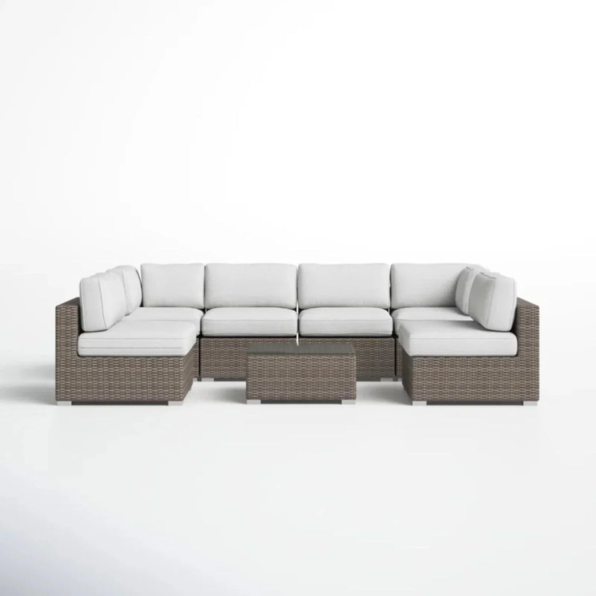 Seating Set With Cushions Handcrafted Wicker Design - Furniture Home Direct