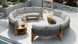 6 - Person Outdoor Sectional with Cushions and Coffee Table - Furniture Home Direct