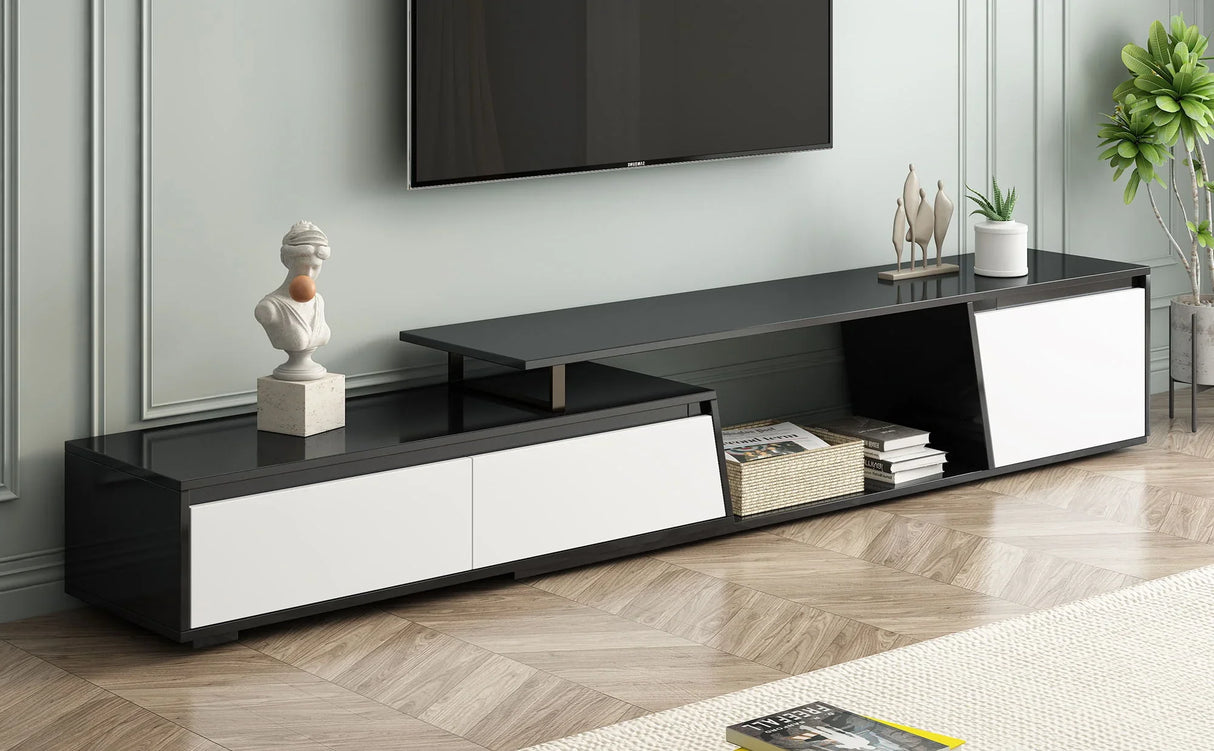 Minimalist Rectangle Extendable TV Cabinet With 2 Drawers And 1 Cabinet - Furniture Home Direct