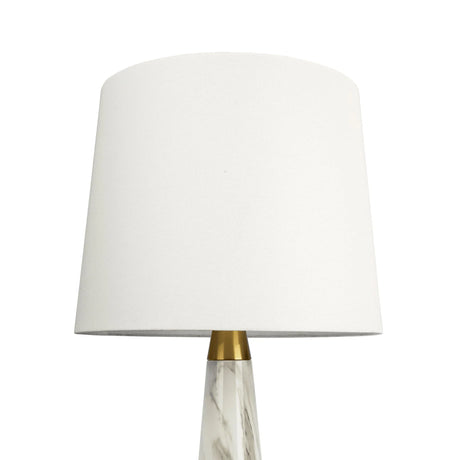 Enclave - Hydro Table Lamp With On / Off Switch Faux Marble Base Shade - Gold / White / White Marble - Furniture Home Direct