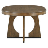 Dining Set Round Table With Four Upholstered Chairs Walnut - Furniture Home Direct