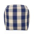 Connor - Checkered Square Pouf Ottoman And Floor Cushion - Ivory / Navy - Furniture Home Direct