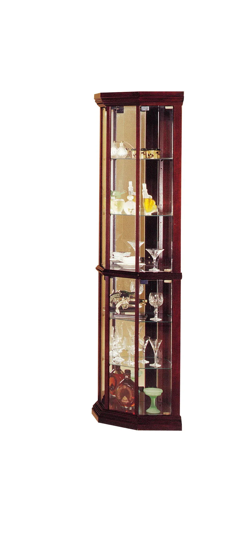 Huxley - Curio Cabinet (Corner) - Cherry - Furniture Home Direct