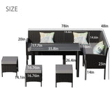 7 Piece Outdoor Furniture Set Waterproof Cushions Glass Table - Furniture Home Direct