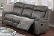 Reclining Sofa Manual Motion Faux Leather Contemporary Gray - Furniture Home Direct