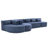 Upholstered Sofa Free Combined Sofa Couch With 2 Chaise Lounge And Five Back Pillows For Living Room - Furniture Home Direct