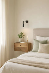 Curved Wall Mounted Bedside Nightstand - Furniture Home Direct