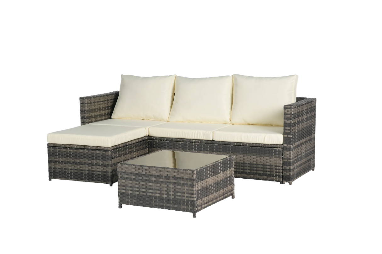 6 Piece Outdoor Patio Set - Beige - Furniture Home Direct