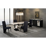 Stacey - Buffet With Storage Drawers And Marble Detailing - Black / Marble - Furniture Home Direct