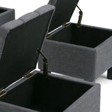Dover - 3 Piece Storage Ottoman Contemporary Design - Furniture Home Direct
