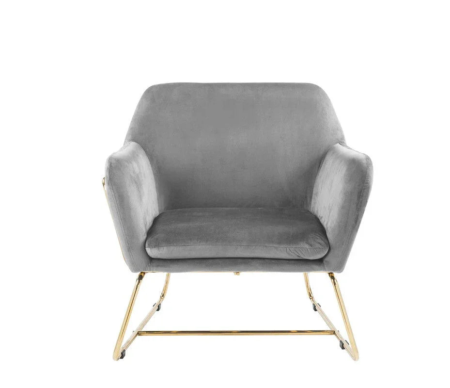 Keira - Velvet Accent Chair With Metal Base - Furniture Home Direct