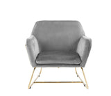 Keira - Velvet Accent Chair With Metal Base - Furniture Home Direct