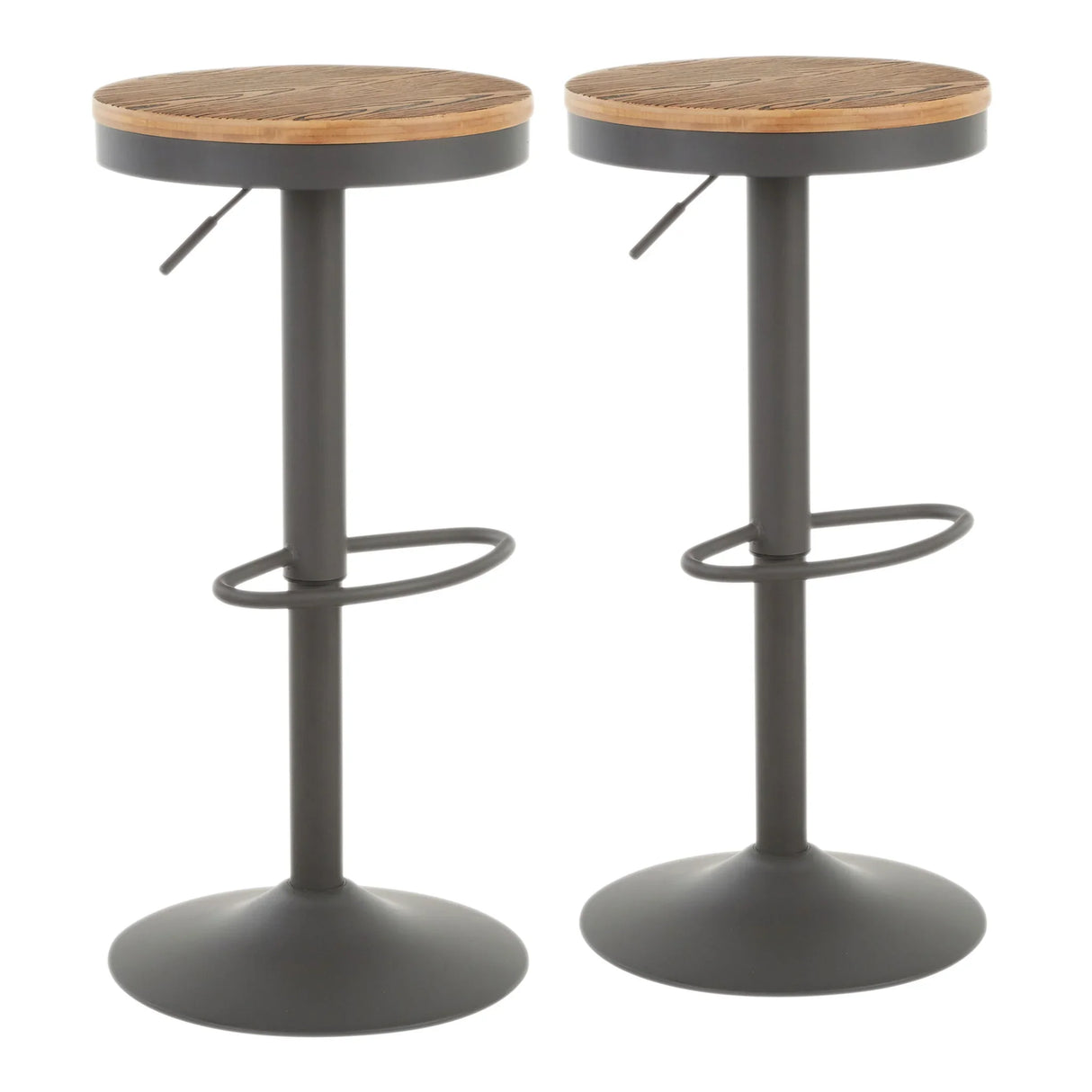 Dakota - Industrial Adjustable Barstool (Set of 2) - Furniture Home Direct