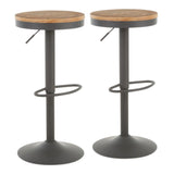 Dakota - Industrial Adjustable Barstool (Set of 2) - Furniture Home Direct