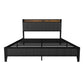Bed With Charging Station, American Design Upholstered Headboard, Metal Platform - Furniture Home Direct