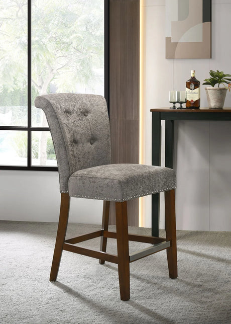 Auggie - 20.5" Fabric Counter Height Chair With Nailhead Trim - Furniture Home Direct