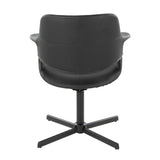 Vintage Flair - Mid-Century Modern Swivel Chair With X - Pedestal - Black - Furniture Home Direct