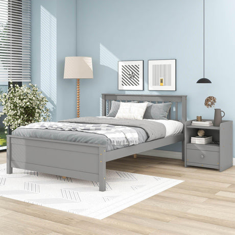 Bed With Headboard And Footboard For Kids, Teens, Adults, With A Nightstand - Furniture Home Direct