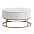 Modern Round Table With Drawers - Furniture Home Direct